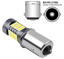Світлодіодна лампа BA15S (ціна за 1 шт) 1156 27SMD 3030P21W R5W білий, фото 2