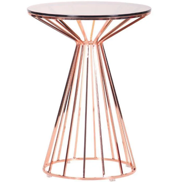 Стол Canary, rose gold, glass top, фото 1