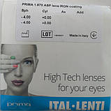 Лінза ITAL-LENTI PRIMA 1.67 ASPHERIC IRON, фото 2