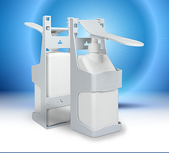 Диспенсер ліктьовий настінний для дезінфекції EP100 пластик дозатор для деззасобів і рідкого мила 1 л Туреччина