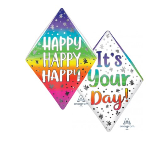 А 25" Happy It's Your Day Anglez Balloon - Pkg . Куля повітряна фольгована Це твій день. В уп