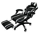 Спортивное кресло с подставкой и подушкам Крісло спортивне геймерське БІЛЕ DEUS LARGE Крісло Стул Кресло, фото 7