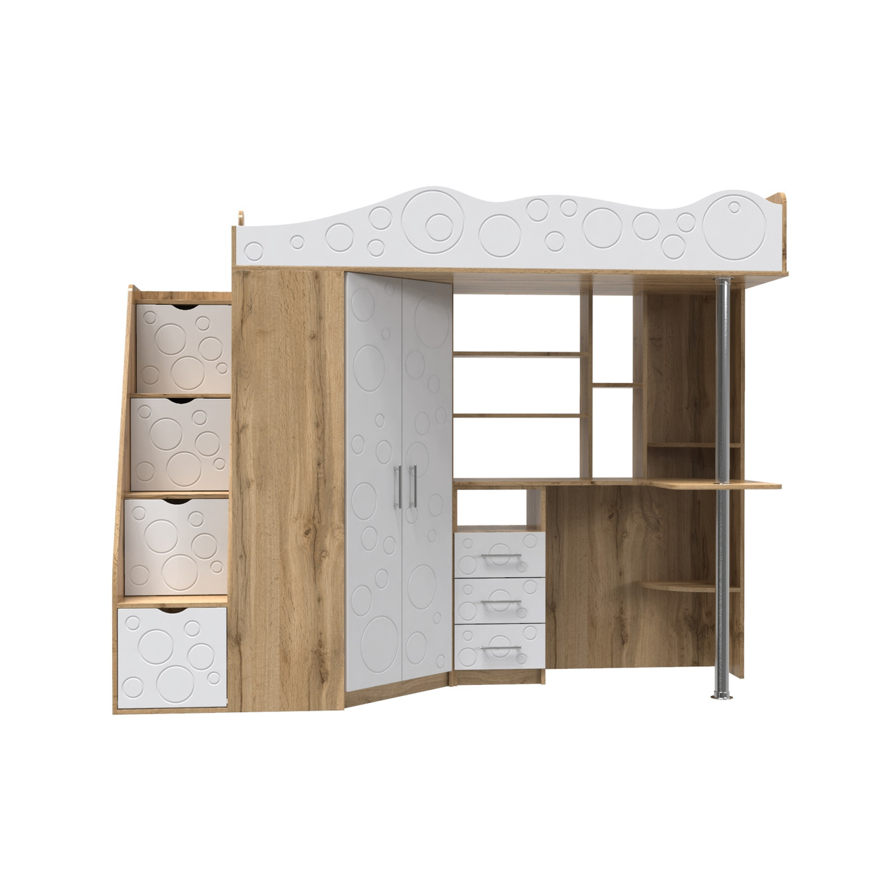 Дитяче ліжко горище з МДФ фасадами Loft bed Binky DS37А ДОСТАВКА БЕЗКОШТОВНА