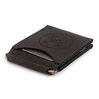 Затискач для Денег OldSalt з натуральної італійської шкіри (as110102) Чорний