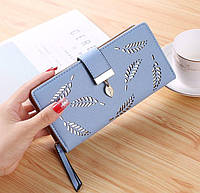 Женский стильный модный красивый кошелек гаманець женский клатч портмоне Голубой