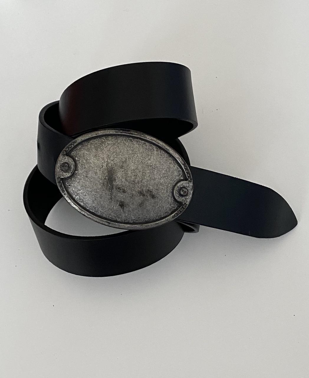 Чоловічий ремінь з натуральної шкіри під джинси 120219 чорний, фото 1