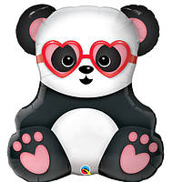 Q 32" Lovestruck Panda Bear. Влюбленная Пандочка - Шар воздушный фольгированный. В уп 14 февраля