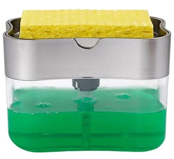 Органайзер для мочалок із дозатором мила Soap Pump Sponge Caddy, фото 1
