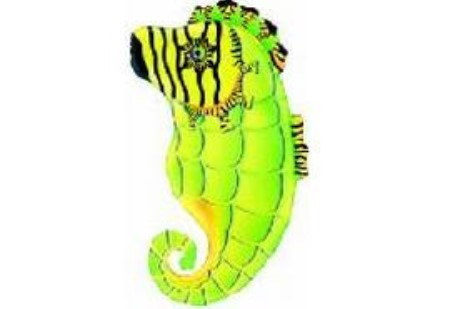 А 26" Green Seahorse SuperShape. Куля повітряна фольгована Морський коник. В уп