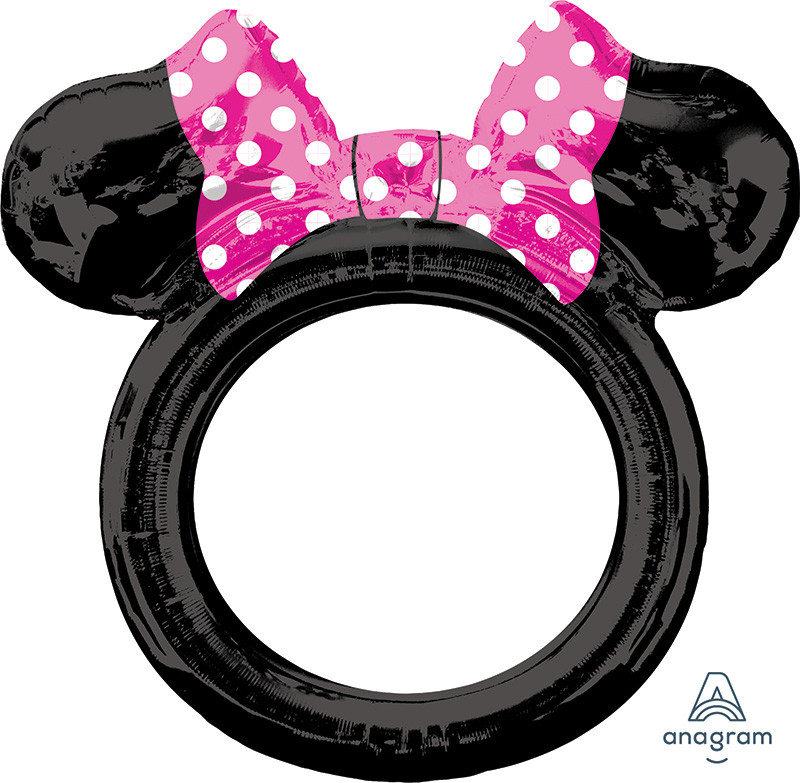 А 29" Airfill Only Minnie Mouse Frame Foil Balloon. Куля повітряна фольгована вушка Мінні. В уп