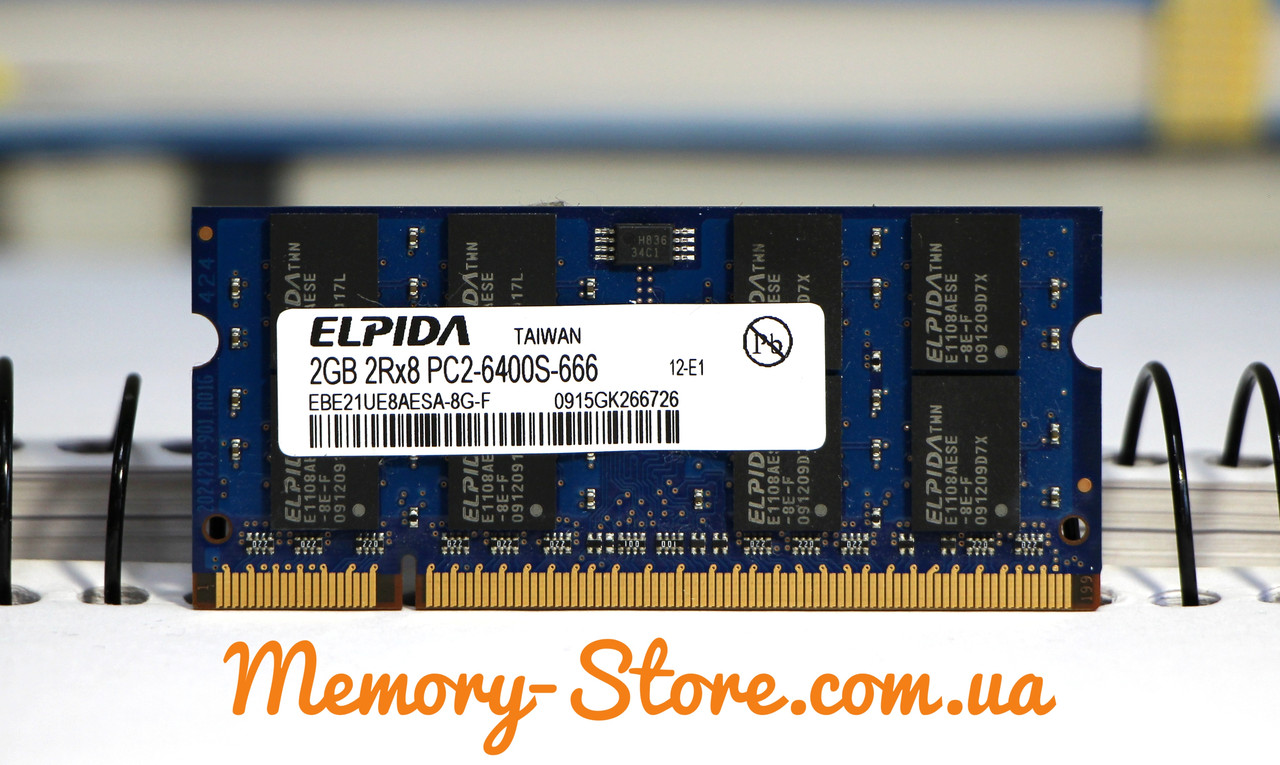 Оперативна пам'ять для ноутбука Elpida SODIMM DDR2 2Gb PC-6400 800MHZ