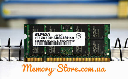 Оперативна пам'ять для ноутбука Elpida SODIMM DDR2 2Gb PC-6400 800MHZ, фото 2