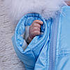 Зимовий конверт комбінезон для новонароджених з ручками Космонавт голубий, фото 2