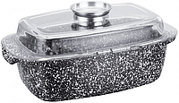 Гусятница для духовки из алюминия 4.5 л с овальной крышкой и гранитным покрытием Edenberg EB-4601