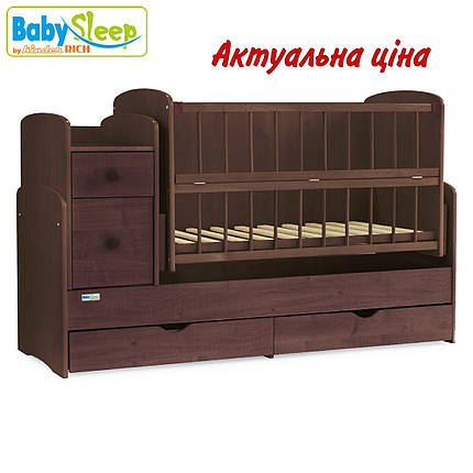 Дитяче ліжечко-трансформер Baby Sleep Angela DTP-S-B Nussbaum Dunkel (т.горіх), фото 1