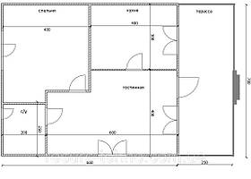 Будинок 7 м х 8 м із терасою