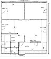 Дім 9 м х 8 м із терасою