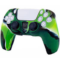 Силіконовий чохол для джойстика PS5 DualSense зелений камуфляж