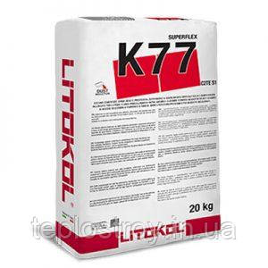 Клей для великоформатного керамограніту та натурального каменю Superflex К77 (сірий) волого- та морозостійкий 20кг