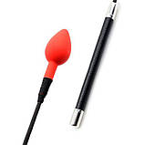 Бдсм стек / Чорна шкіряна шльопалка - Серце, фото 3