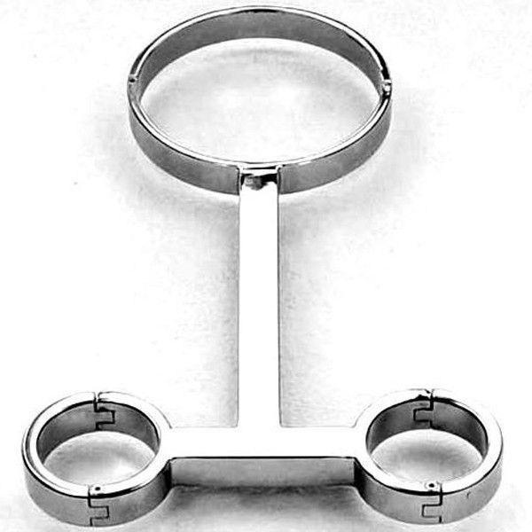 Фіксатор на руки і шию з нержавіючої сталі для бдсм ігор, фото 1