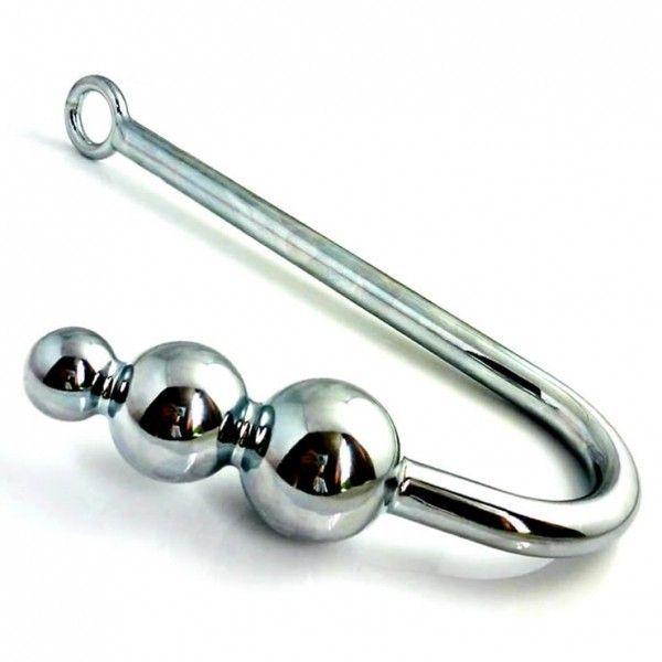 Металевий анальний гак з кулями та кільцем для підвішування