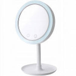 Настільне косметичне дзеркало NuBrilliance Beauty Breeze Mirror з підсвіткою і вентилятором, White