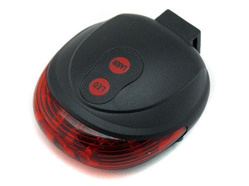 Ліхтар на велосипед задній 5 LED 2 лазера, червоний, фото 1