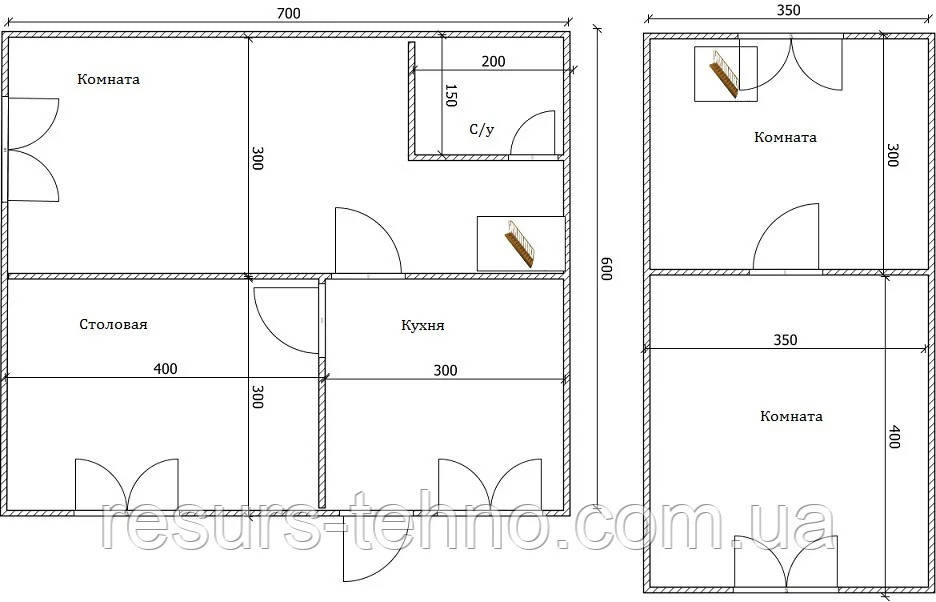 Проект дому 6 м х 6 м із мансардою