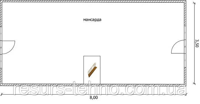 Проект дома 6м х 6м с мансардой - фото 2 - id-p1333395091