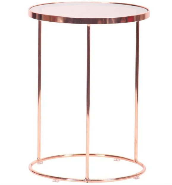 Стіл журнальний Kalibri, rose gold, glass top, фото 1