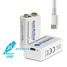 Акумулятор everActive EVHRL22-250, 6LR61 (крона), 8.4 V, 250 mAh, LSD Ni-MH, фото 3