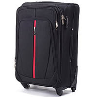 Большой текстильный черный чемодан WINGS L чемодан большого размера дорожный вместительный чемодан на колесах