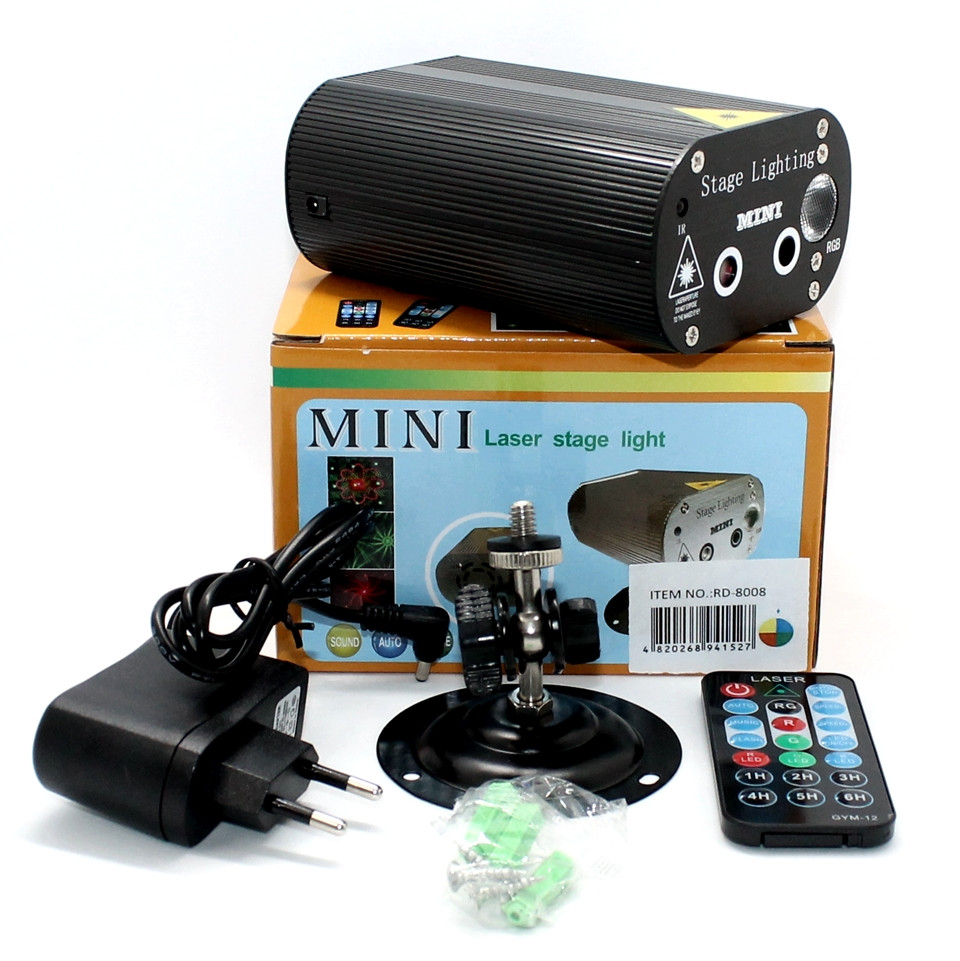 Мини лазерный проектор светомузыка с пультом и стробоскопом Mini Laser Stage Light - фото 5 - id-p1333396053