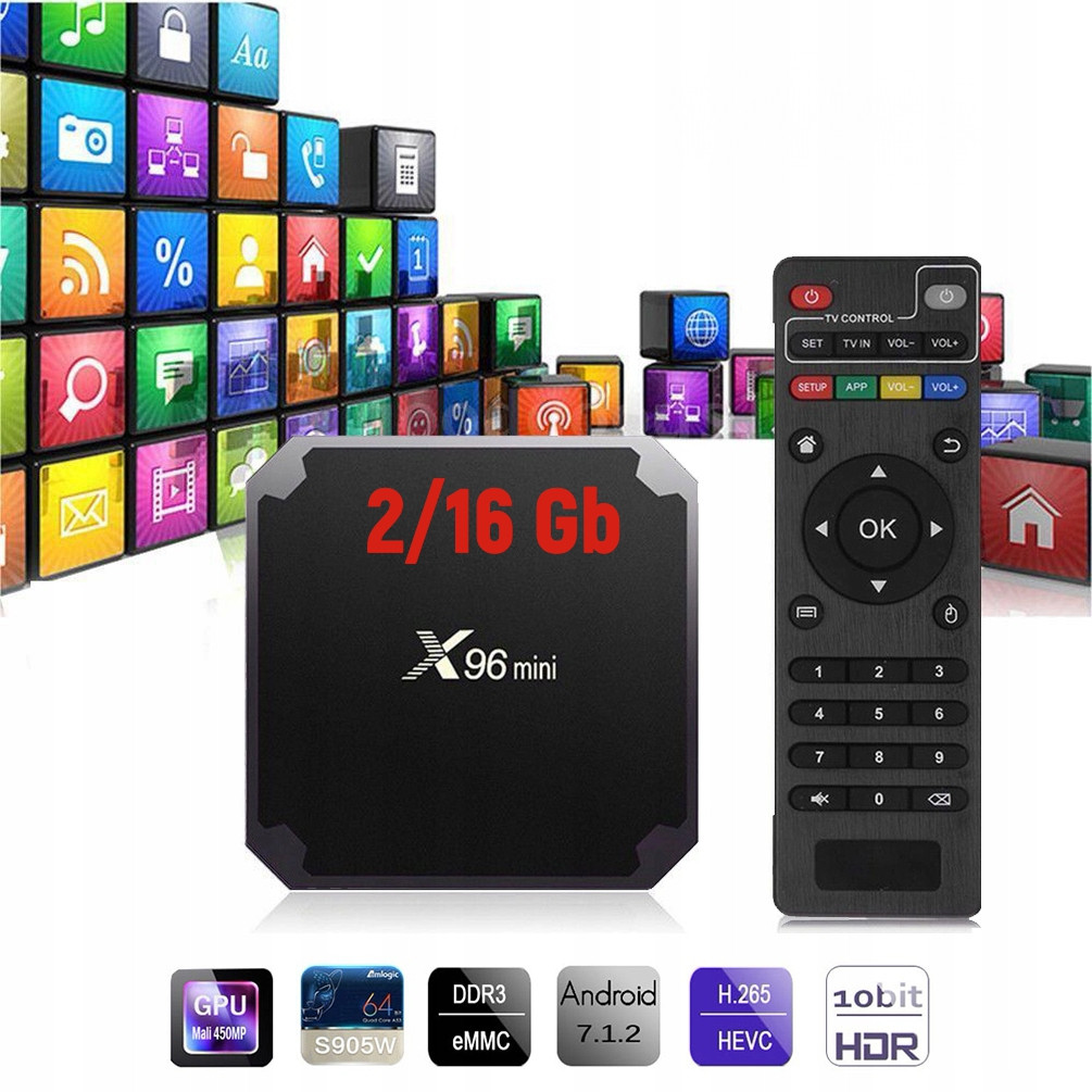 Купить Тв приставка x96 mini 2/16GB Smart TV Box Android, цена 2793 грн —  Prom.ua (ID#1333396065)