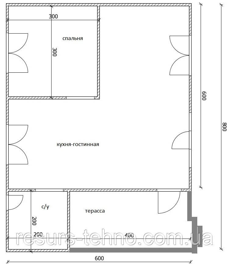 Проект дома 6м х 8м с мансардой - фото 1 - id-p1333402755