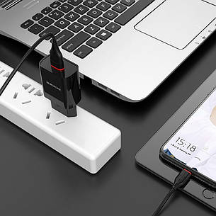 Сетевое зарядное устройство Borofone BA20A 1 USB 2.1A Micro-USB черное, фото 2