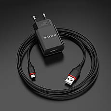 Сетевое зарядное устройство Borofone BA20A 1 USB 2.1A Micro-USB черное, фото 2
