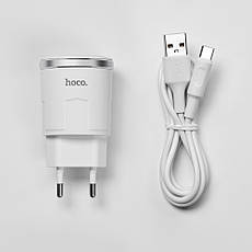 Сетевое зарядное устройство Hoco C37A 1 USB 2.4A Type-C белое, фото 2