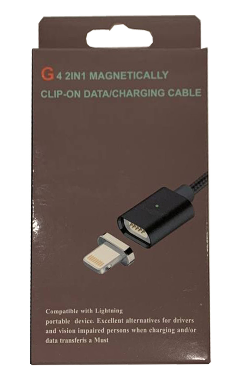 Usb кабель (шнур) Magnetic Clip-On Lightning (1m) Чорний