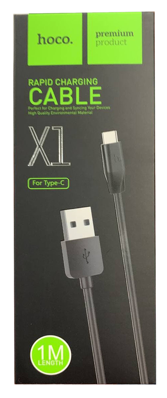 Usb кабель (шнур) Hoco X1 Rapid Type-C (1m) Чорний