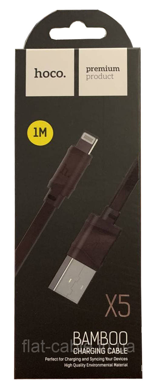 Usb кабель (шнур) Hoco X5 Bamboo Lightning (1m) Чорний