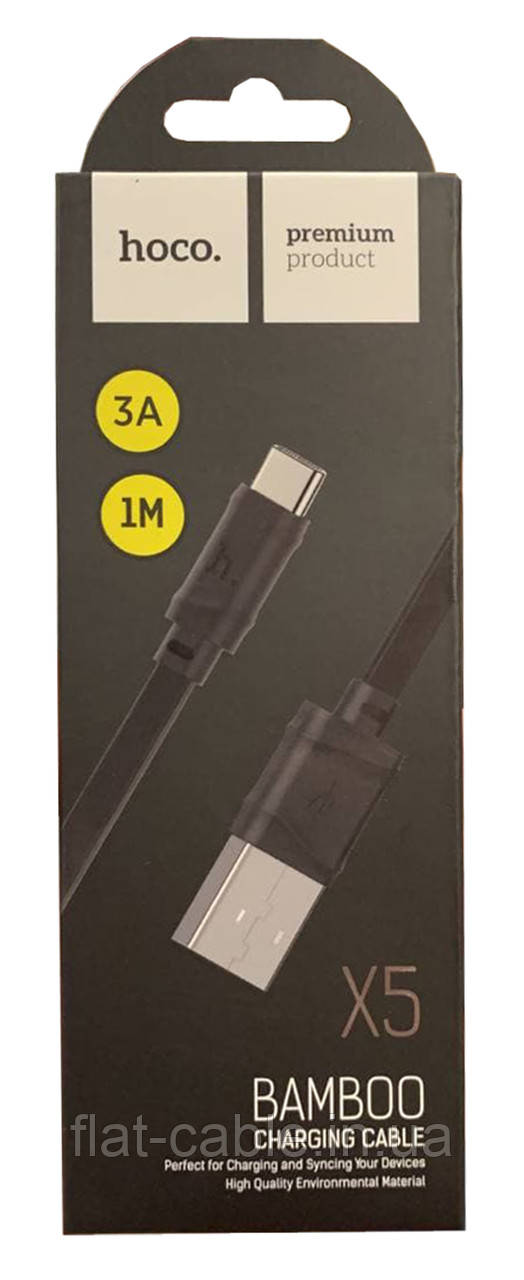 Usb кабель (шнур) Hoco X5 Bamboo Type-C (1m) Чорний