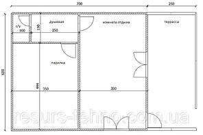 Дім 5 м х 7 м під базю