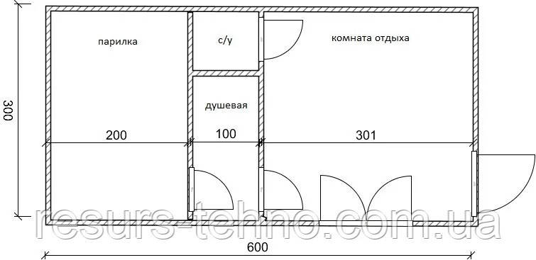 Дім 6 м х 3 м під баллю