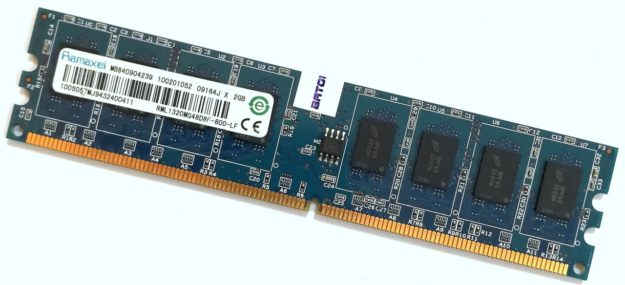 Оперативна пам'ять Ramaxel DDR2 2Gb 800MHz PC2 6400U 2R8 CL6 (RML1320MG48D8F-800-LF) Б/В