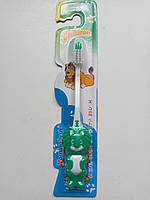 Дитяча зубна щітка «Morningfresh» 14,5 см ЛЕВ, від 3-х років ЗЕЛЕНИЙ