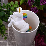 Ситечко для чаю "Єдиноріг" - розмір ситечка 10*6см, силікон, фото 2