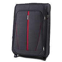 Дорожный большой тканевый чемодан на 2 колеса WINGS серый текстильный большой чемодан L чемодан из ткани 2к