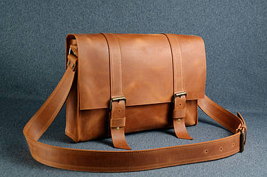 Чоловіча сумка Кемерон з натуральної шкіри колір Коньяк